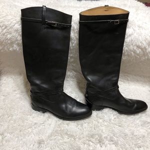 Frye Black Leather Knee Length Riding Boots 10B